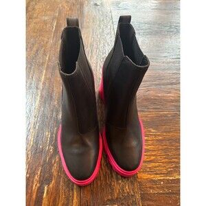 Sorel NWOB Women's 8 Brex Heel Chelsea Boots Black & Pink Platform